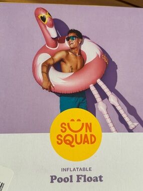NEW Sun Squad Inflatable Pink Flamingo Pool Float